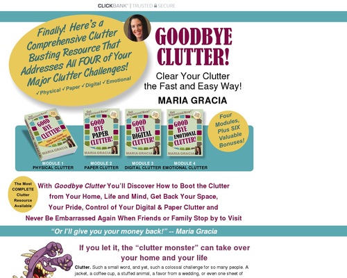 Goodbye Clutter: Determined your clutter the rapidly & easy formulation